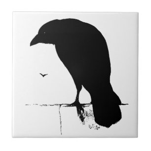 Carreau Silhouette de Raven - Goth vintage Ravens et