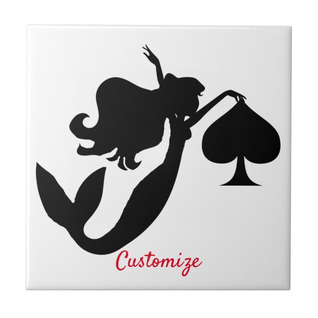 Carreau Silhouette de sirène noire Thunder_Cove  (Devant)