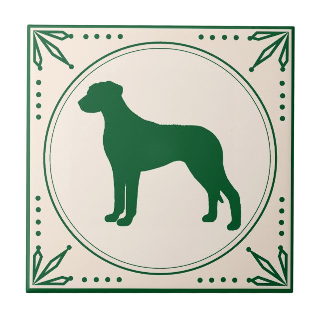 Carreau Silhouette de Verde de pays de Rhodesian Ridgeback (Devant)