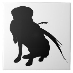 Carreau Silhouette du Labrador Retriever avec faisan
