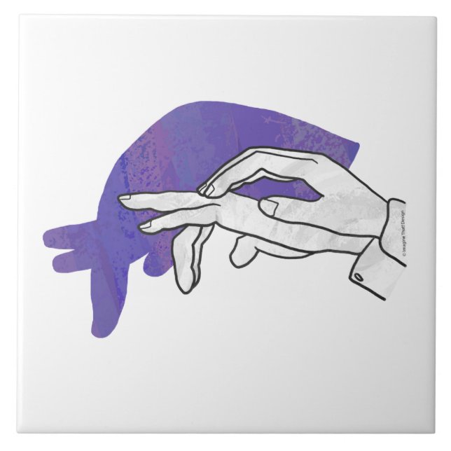 Carreau Silhouette main Anteater violet (Devant)