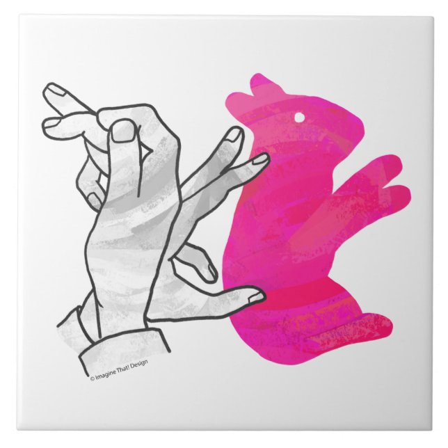 Carreau Silhouette main Rabbit rose (Devant)