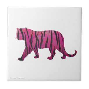 Carreau Silhouette rose chaud et tigre noir