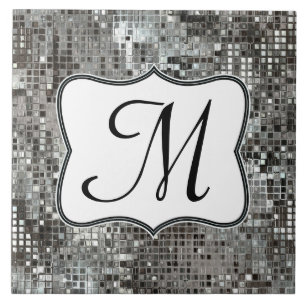 Carreau Silver Sequin Éblouir Glitz Monogramme