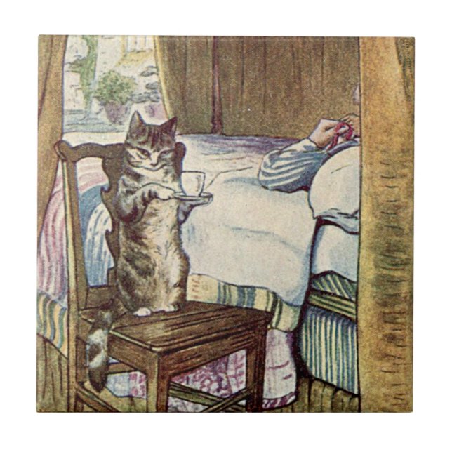 Carreau Simpkin le chat sert le thé - Beatrix Potter (Devant)