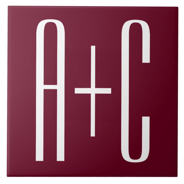 Carreau Simple Couples | White & Burgundy (Devant)