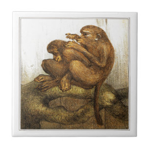 Carreau Singe Art Victorien Hollandais