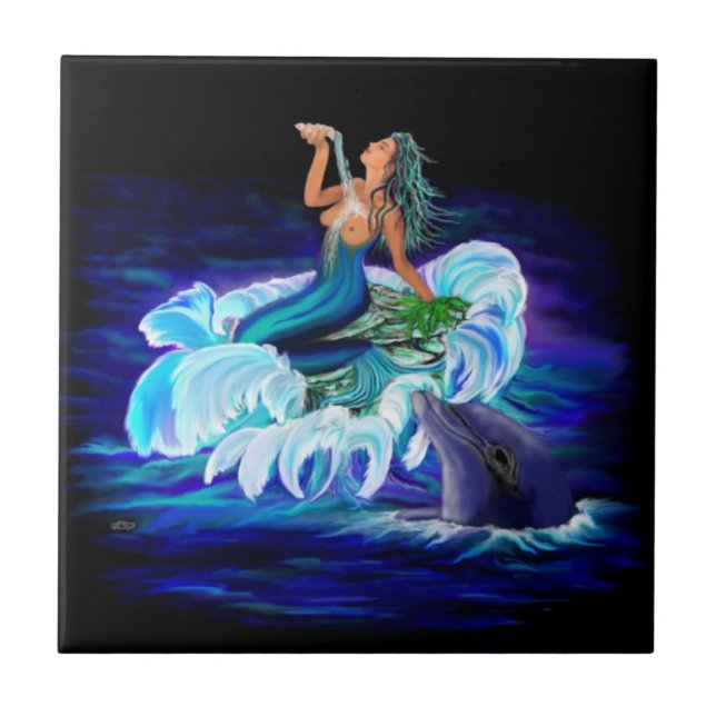 Carreau Sirène avec dauphin (Devant)