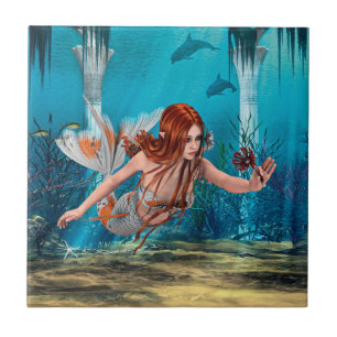 Carreau Sirène d'Imaginaire et Lys de mer