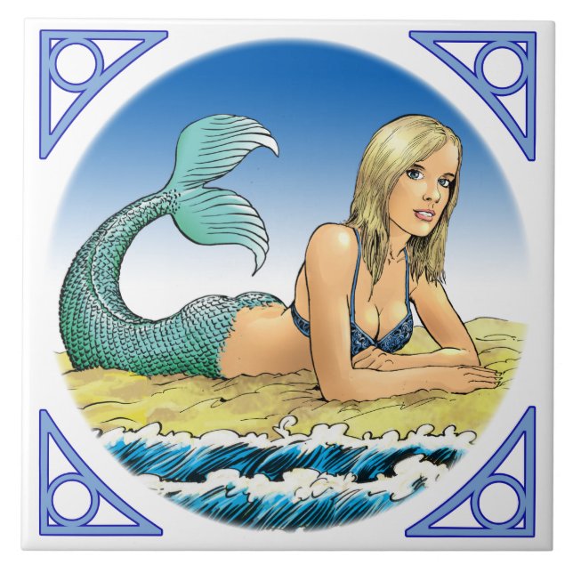 Carreau Sirène par la mer (Devant)