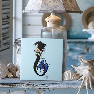 Carreau Sirène tribale bleue