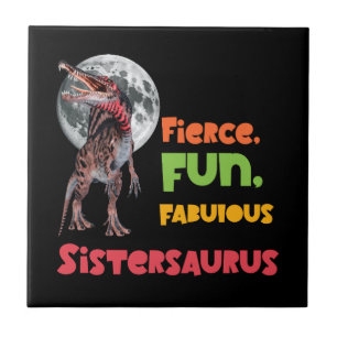 Carreau Sistersaurus Équipe de dinosaures sœurs appariées 