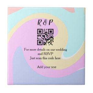 Carreau site web de mariage rsvp q r code ajouter nom text