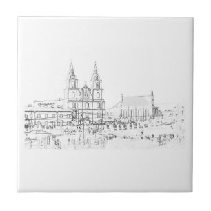 Carreau Sketch de l'église d'architecture urbaine