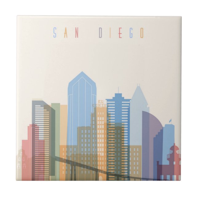 Carreau Skyline de San Diego City (Devant)