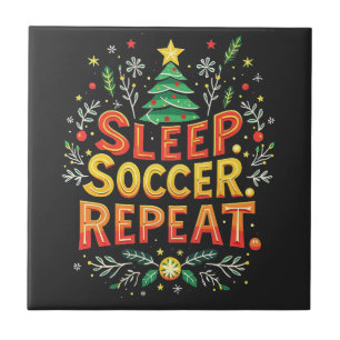 Carreau Sleep Soccer Répéter l'arbre de Noël Soccer Lover