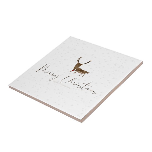 Carreau SlipperyJoe Joyeux rennes de Noël renne rouge nez (Côté)