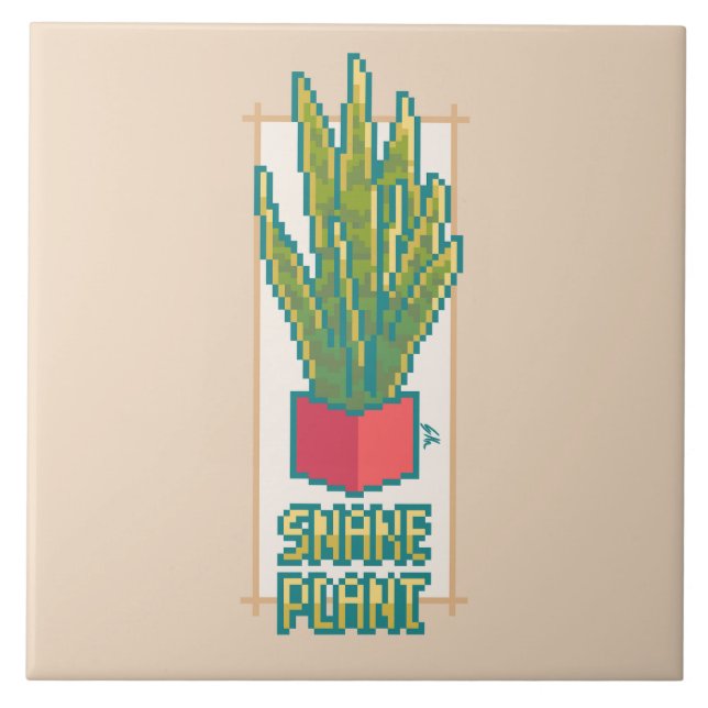 Carreau Snakeplant, Pixelart  (Devant)