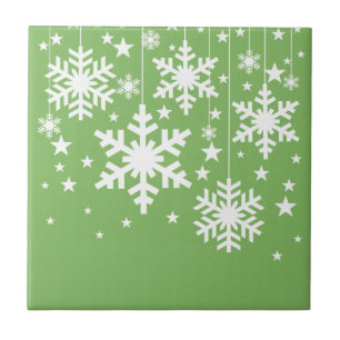 Carreau Snowflakes et Stars Carrelage, Vert