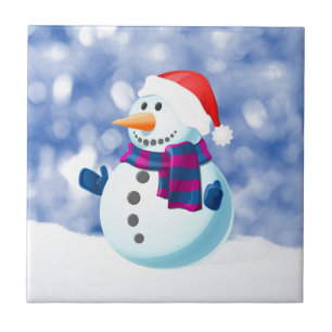 Carreau Snowman hiver Joyeux Noël neige
