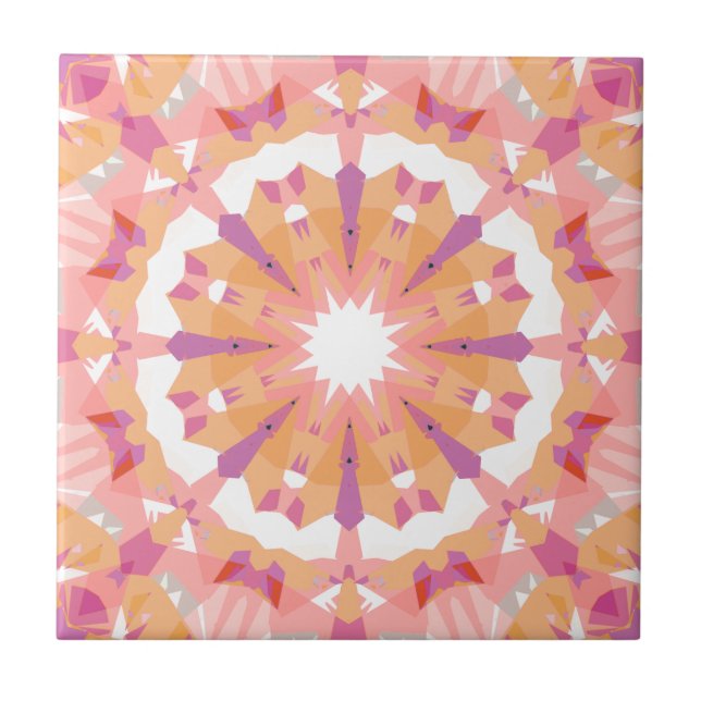Carreau Soft Pastel Rose Peach Purple Star Décor Éclectiqu (Devant)