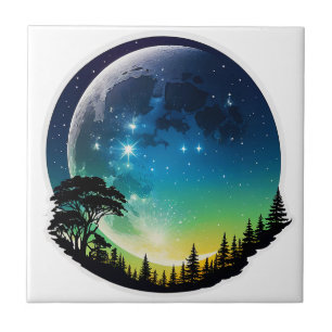 Carreau Soirée Silhouette Moon