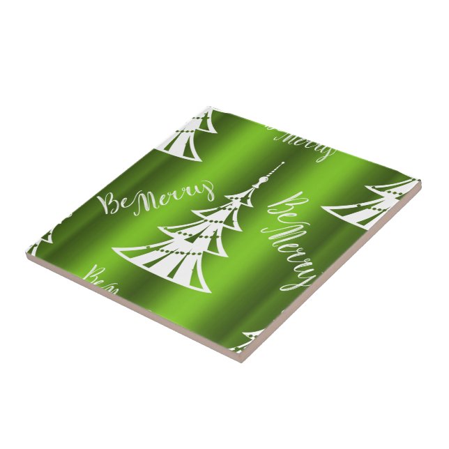 Carreau Sois Joyeux Noël Vert (Côté)
