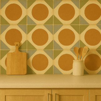 Carreau Soleil Rétro – Design Géométrique Chaud