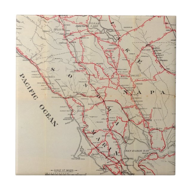 Carreau Sonoma, Marin, lac, et comtés de Napa (Devant)