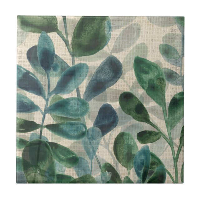 Carreau Sophistication verdoyante - Feuilles tropicaux (Devant)