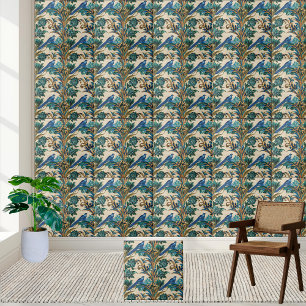 Carreau Sophistiqué Chinoiserie Bird et modèle floral