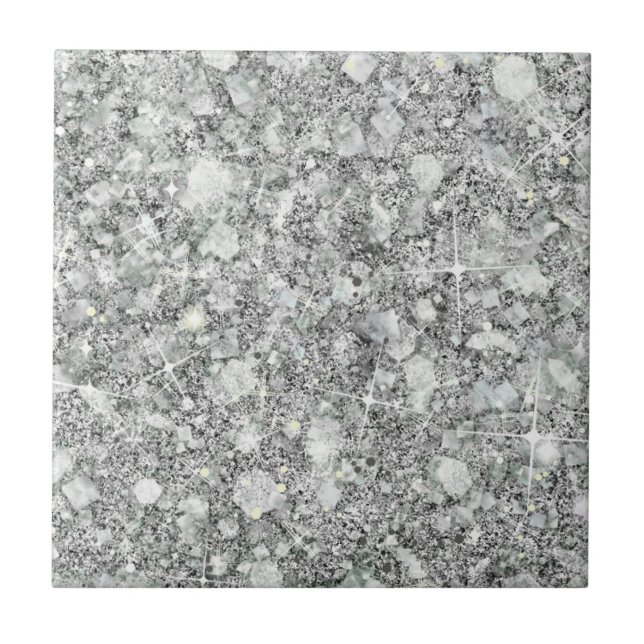 Carreau Sophistiqué couleur argent Faux Parties scintillan (Devant)