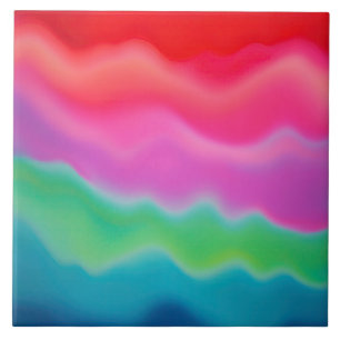 Carreau "Sorbet au coucher du soleil" Art Abstrait coloré