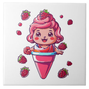 Carreau Sorbet framboise Kawaii