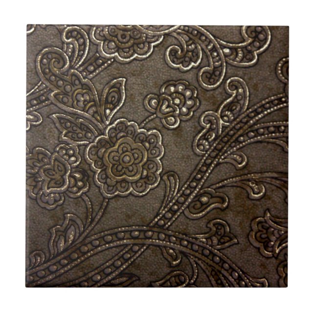 Carreau Soulagement floral en bronze (Devant)