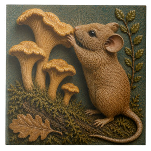 Carreau Souris des Bois & Chanterelle Automne