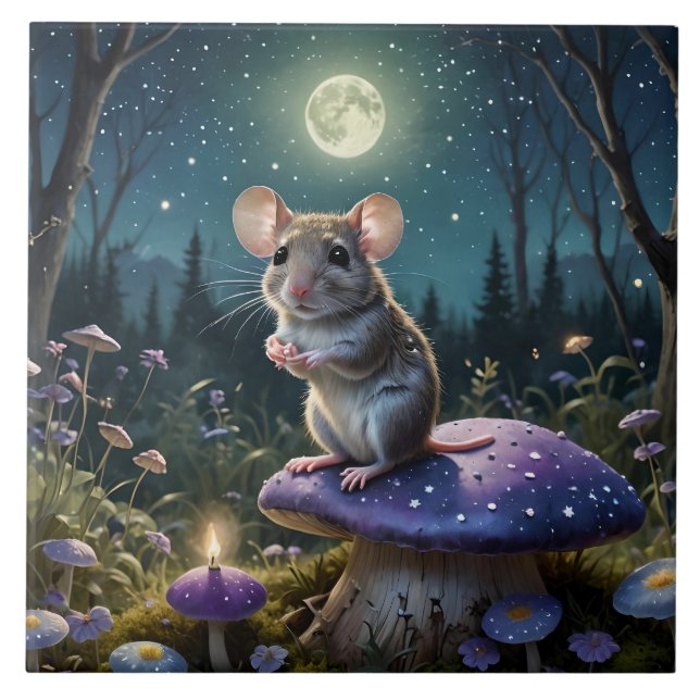 Carreau Souris mûre au champignon au clair de lune (Devant)