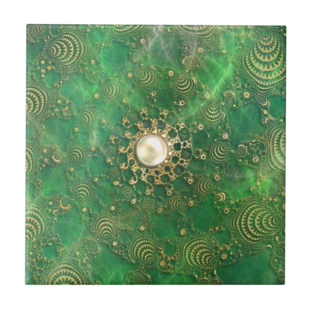 Carreau Sous la tuile décorative de mer verte (Devant)