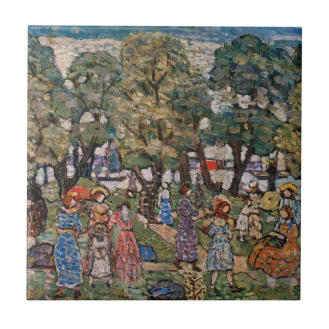 Carreau Sous les arbres de Maurice Prendergast, Art (Devant)