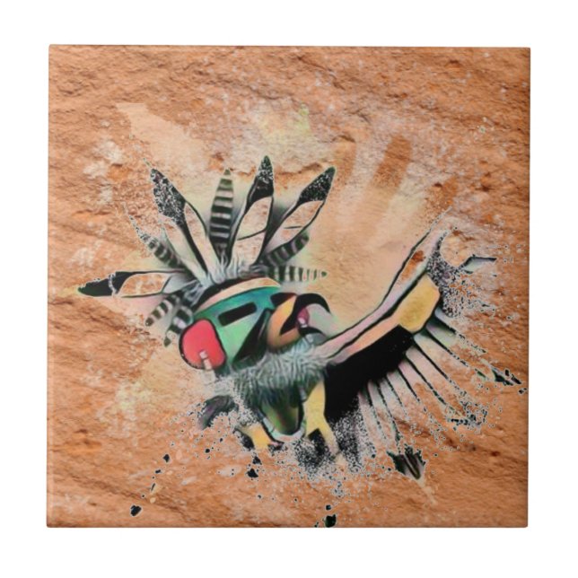 Carreau Southwest Petroglyph Danseur autochtone Kachina (Devant)