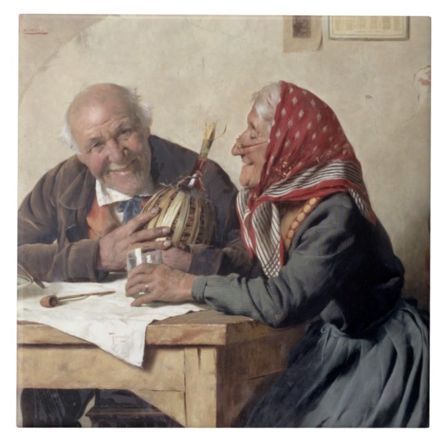 Carreau Souvenirs affectueux (huile sur la toile) (Devant)