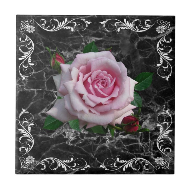 CARREAU SOUVENIRS JOUR ROSE TILE CÉRAMIQUE (Devant)