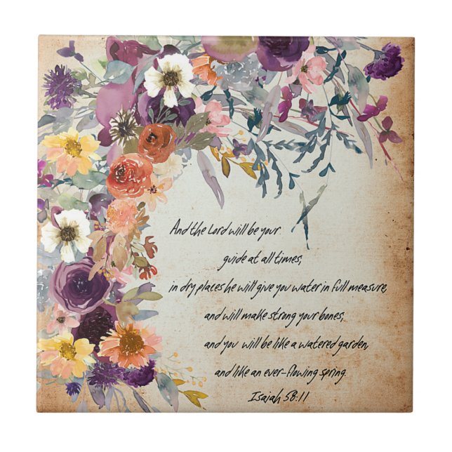 Carreau Soyez votre guide, mélange floral d'automne (Devant)