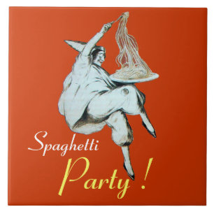 Carreau SPAGHETTI PARTY, CUISINE ITALIENNE, orange