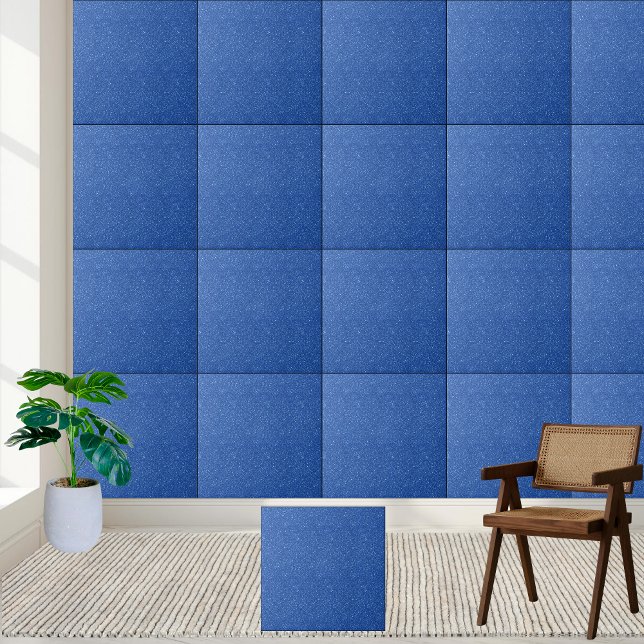 Carreau Sparkling Luxueux Parties scintillant Bleue Carrel (Sparkling Luxury Blue Glitter Ceramic Tile)
