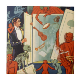 Carreau Spectacle de magie du magicien vintage Carter le G