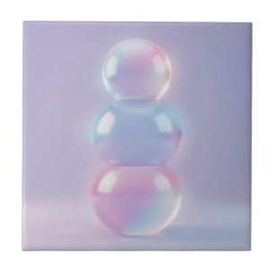 Carreau Sphères empilées pastel iridescent rêveur