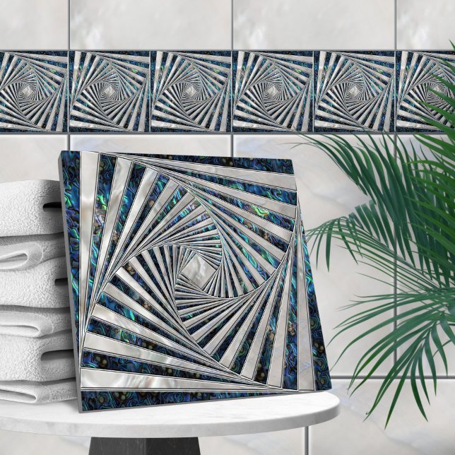 Carreau Spirale géométrique en mosaïque - Pearl d'Abalone (Créateur téléchargé)