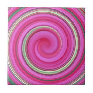 Carreau spirale rose et verte