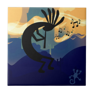 Carreau Spirit of Kokopelli Desert Paysage Musique Turquoi